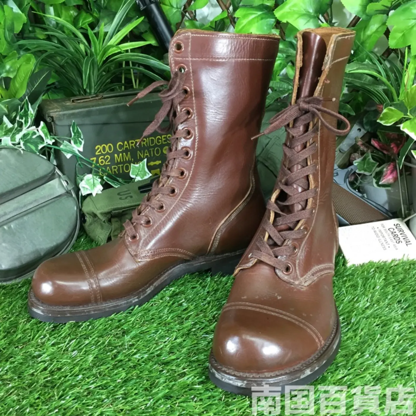 オールレザー コンバットブーツ サイズ不明(約30cm)茶色 中古良品 記録写真1