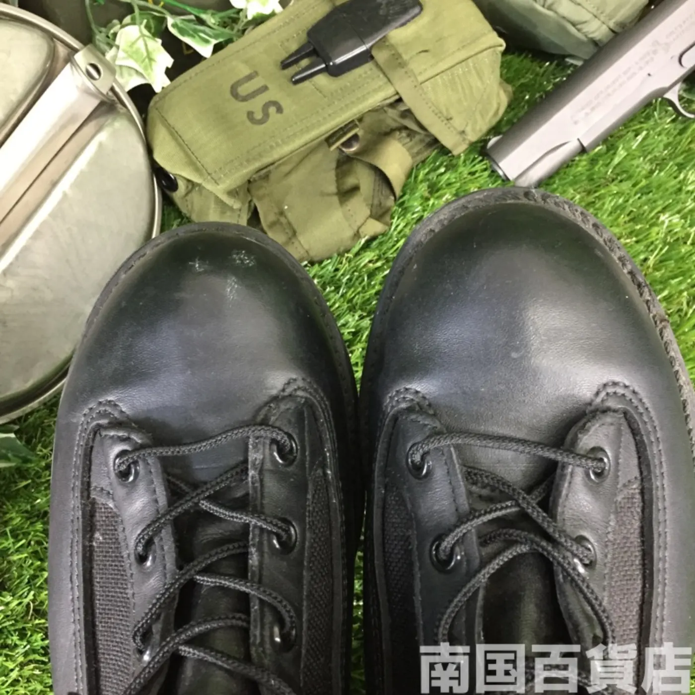 オールレザー コンバットブーツ 8（約26cm）高さ23cm 黒 中古良品 記録写真4