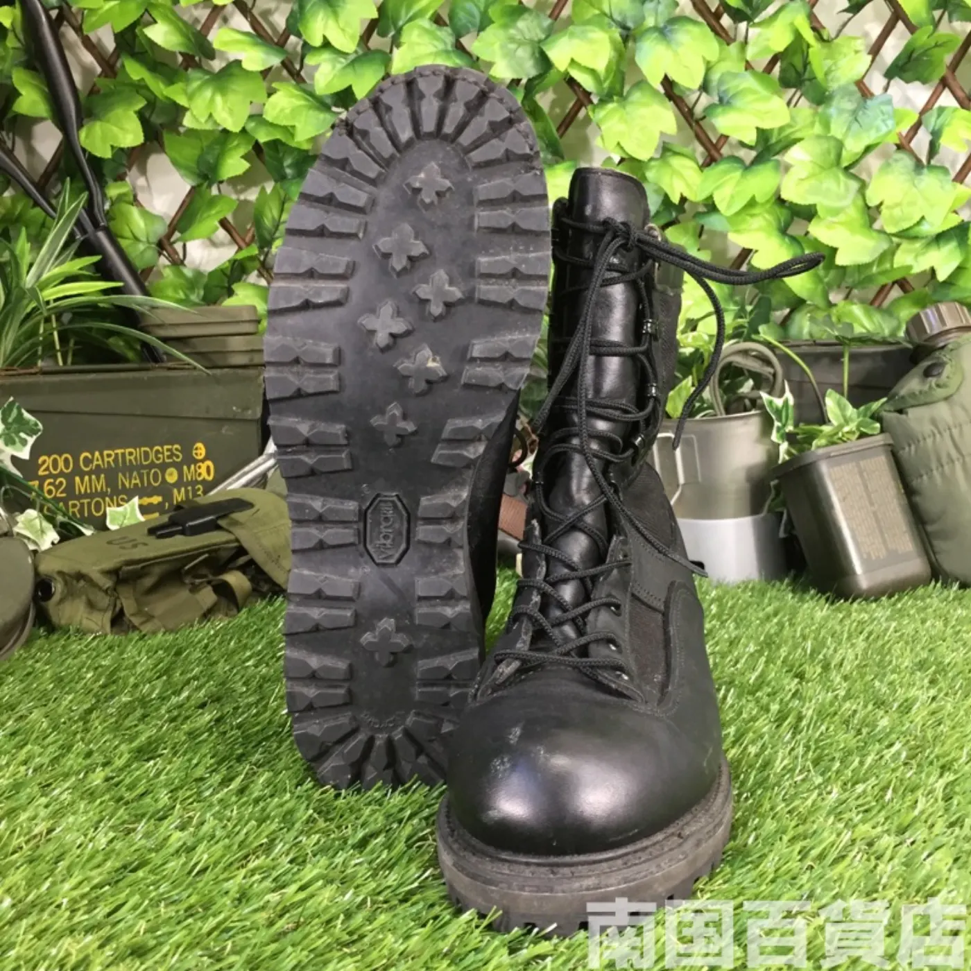 オールレザー コンバットブーツ 8（約26cm）高さ23cm 黒 中古良品 記録写真7