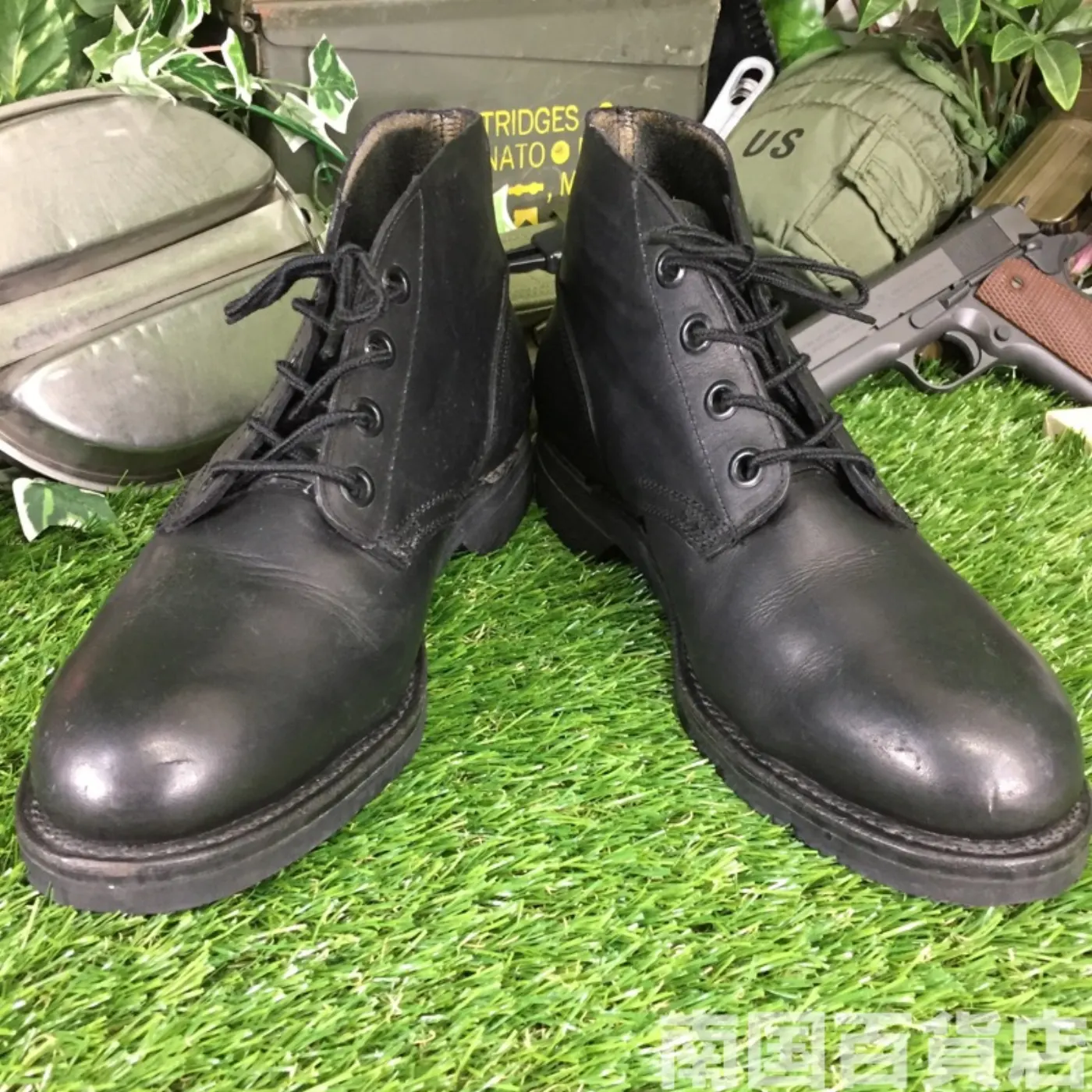 オールレザー コンバットブーツ 8W（約26cm）黒 中古良品 記録写真1