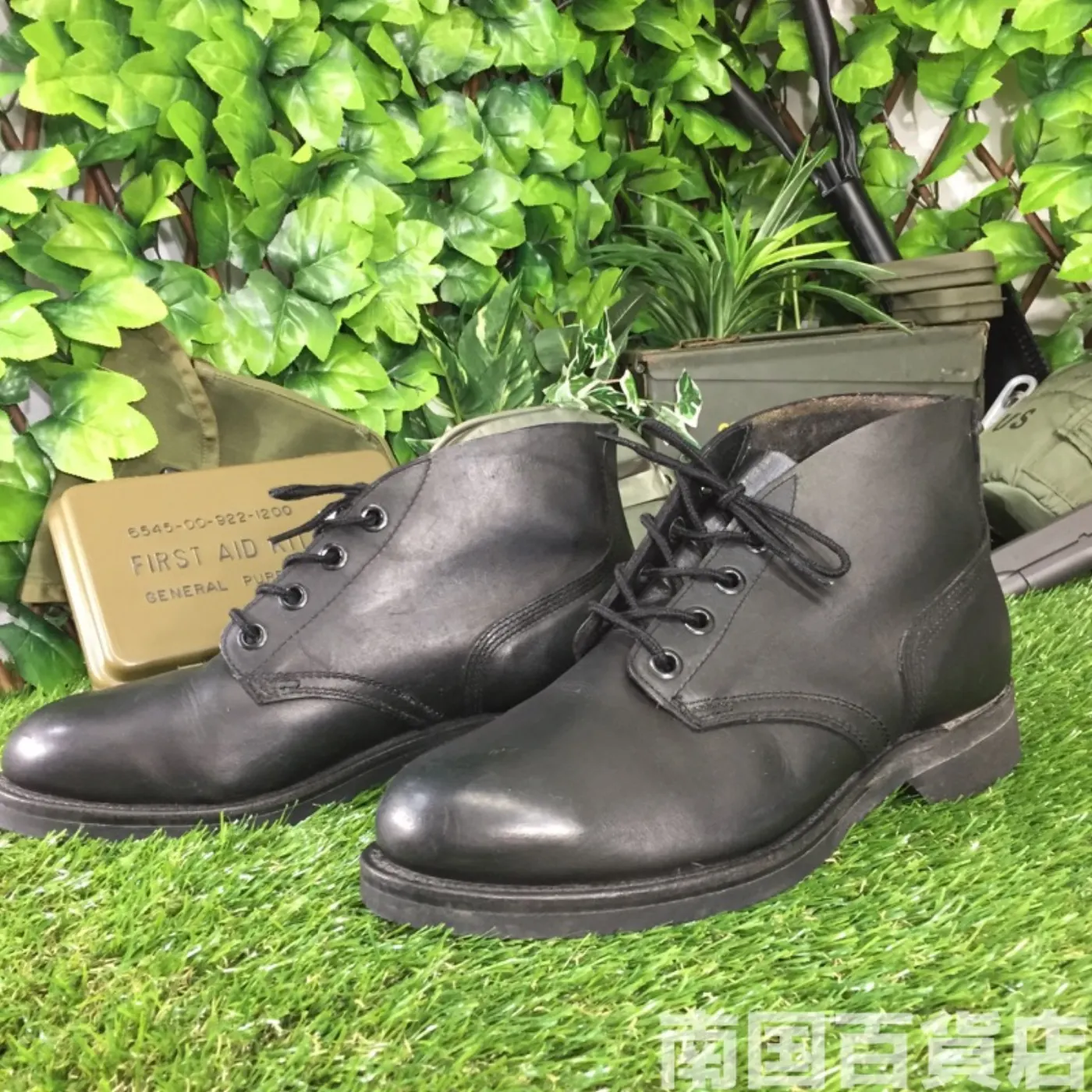 オールレザー コンバットブーツ 8W（約26cm）黒 中古良品 記録写真3