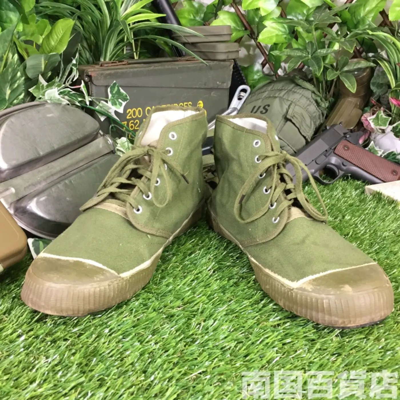 コンバットブーツ 25.5cm 高さ14cm OD 中古良品 記録写真1