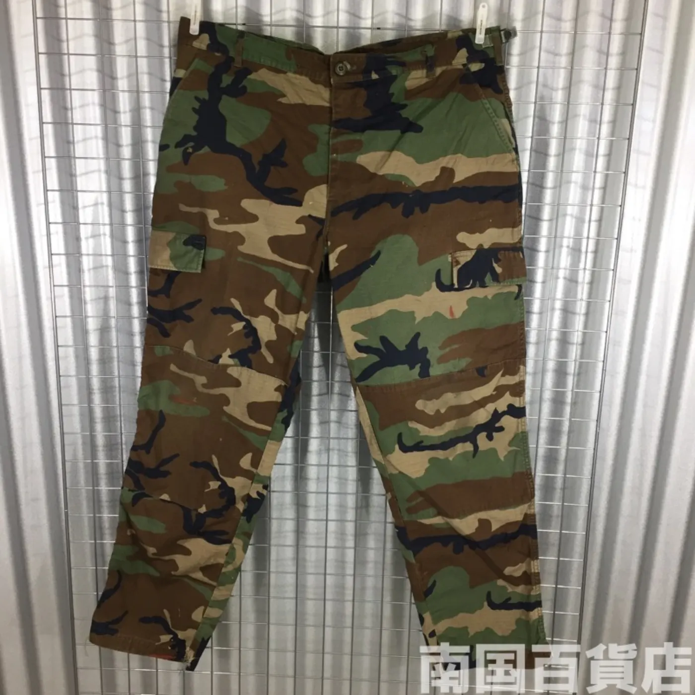 カモフラージュ ウッドランド 迷彩 パンツ L-R 中古品 記録写真1