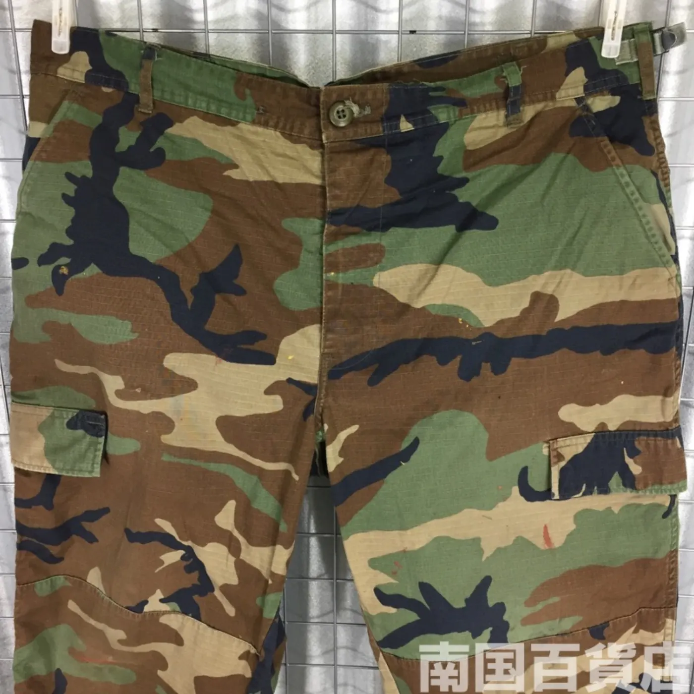 カモフラージュ ウッドランド 迷彩 パンツ L-R 中古品 記録写真6