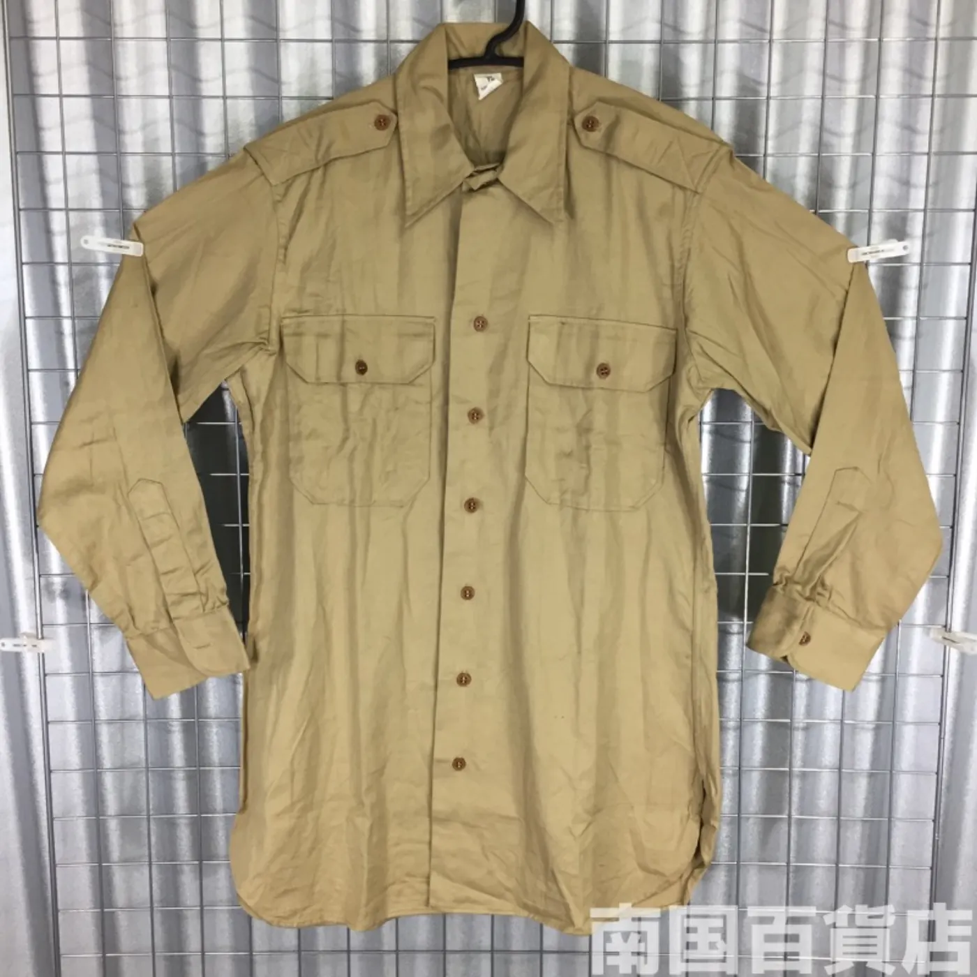 USMC カーキードレスシャツ（ 長袖）15-32 中古良品 記録写真1