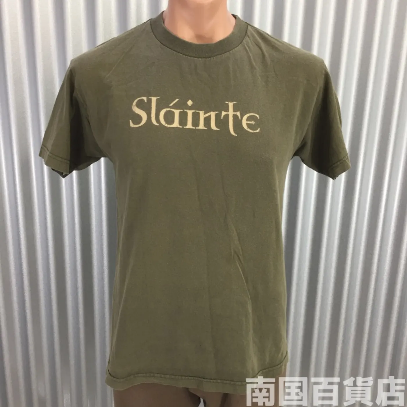 米軍放出品Tシャツ(OD)中古(サイズ不明) 記録写真1