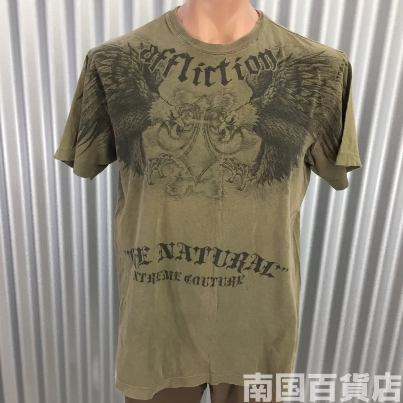 米軍放出品Tシャツ(OD)中古(サイズ不明) 記録写真1