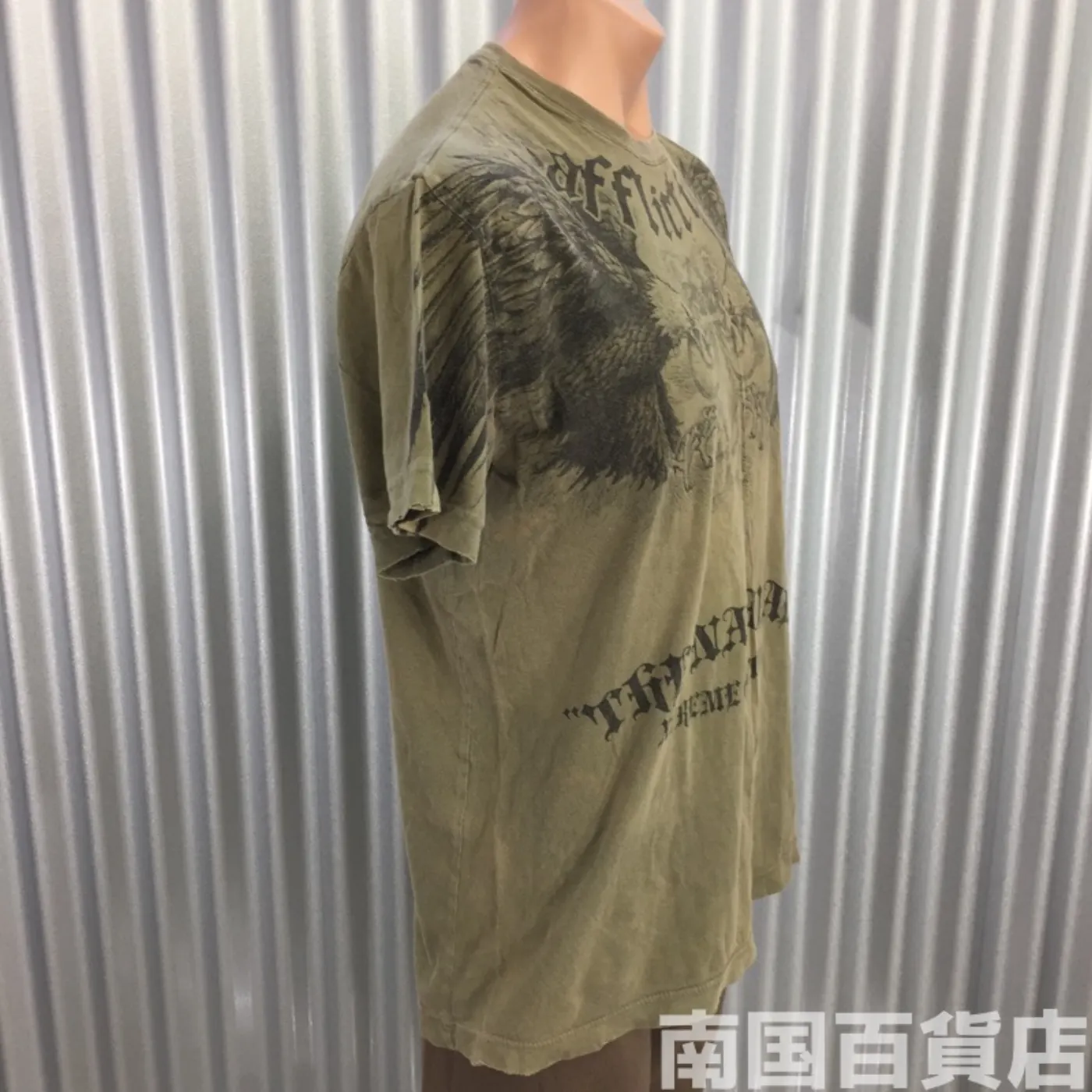米軍放出品Tシャツ(OD)中古(サイズ不明) 記録写真5