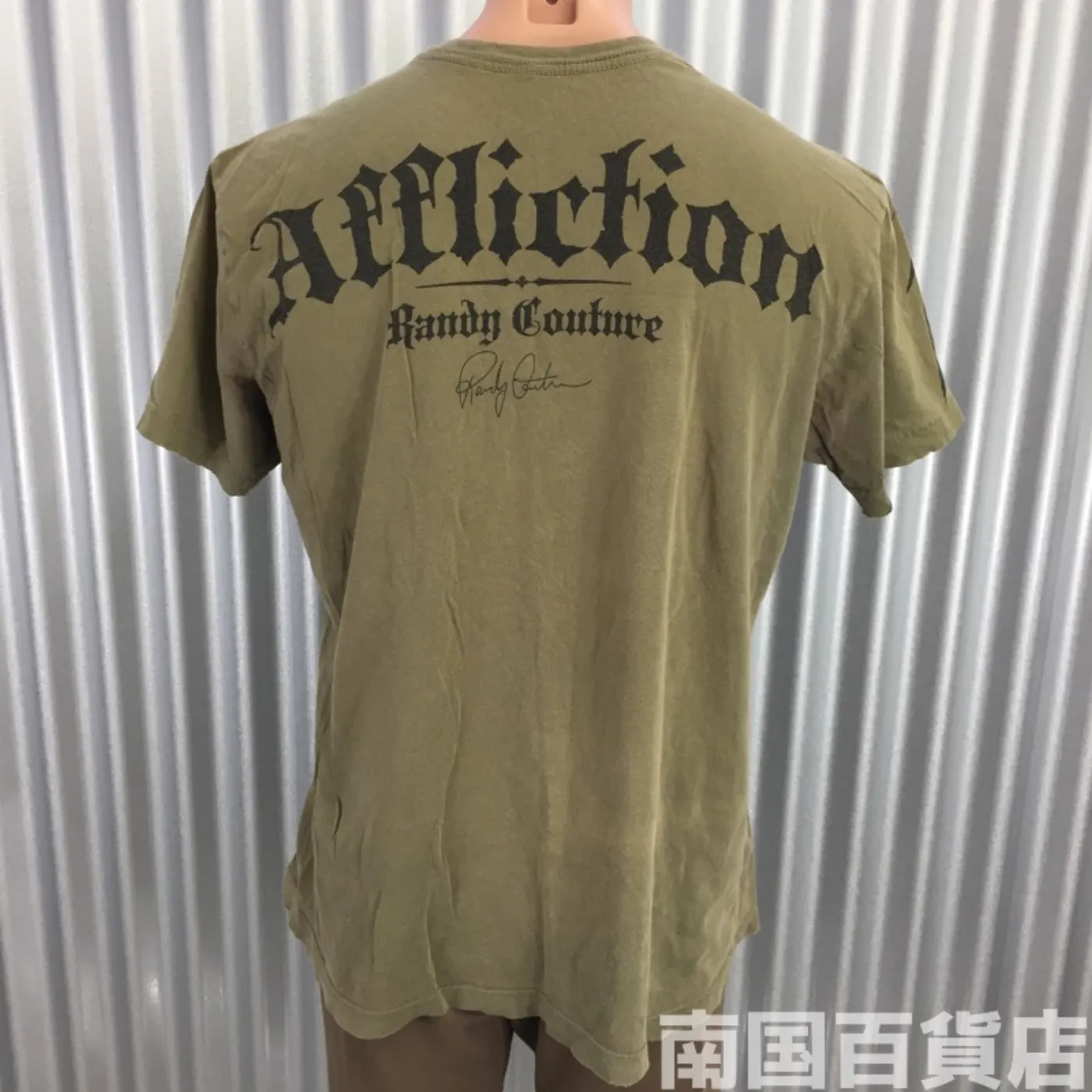 米軍放出品Tシャツ(OD)中古(サイズ不明) 記録写真2