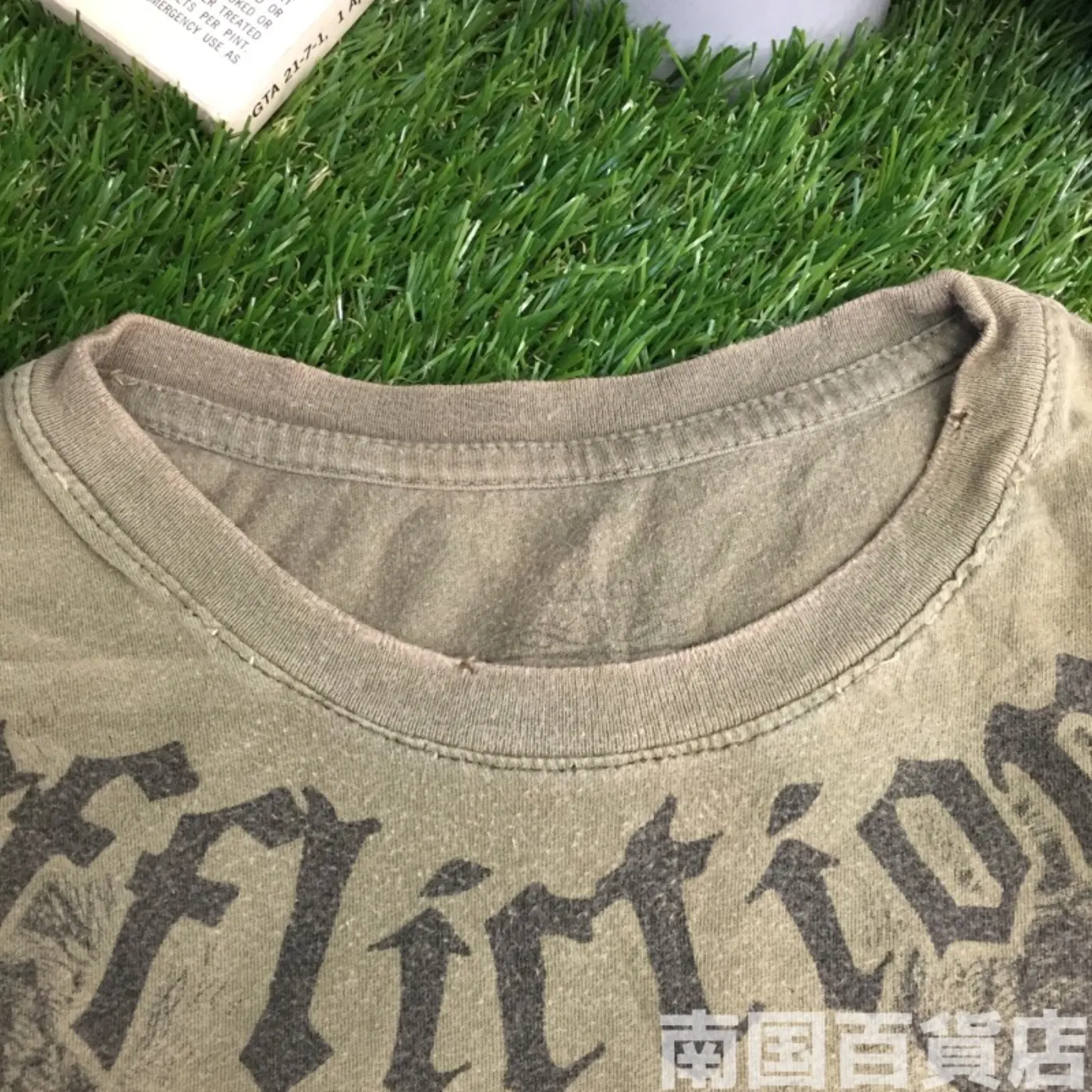 米軍放出品Tシャツ(OD)中古(サイズ不明) 記録写真6
