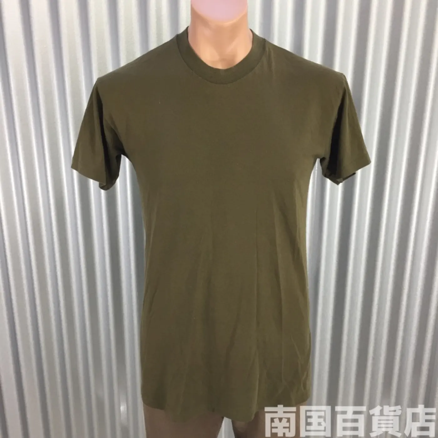 米軍放出品Tシャツ(OD)中古(サイズ不明) 記録写真1
