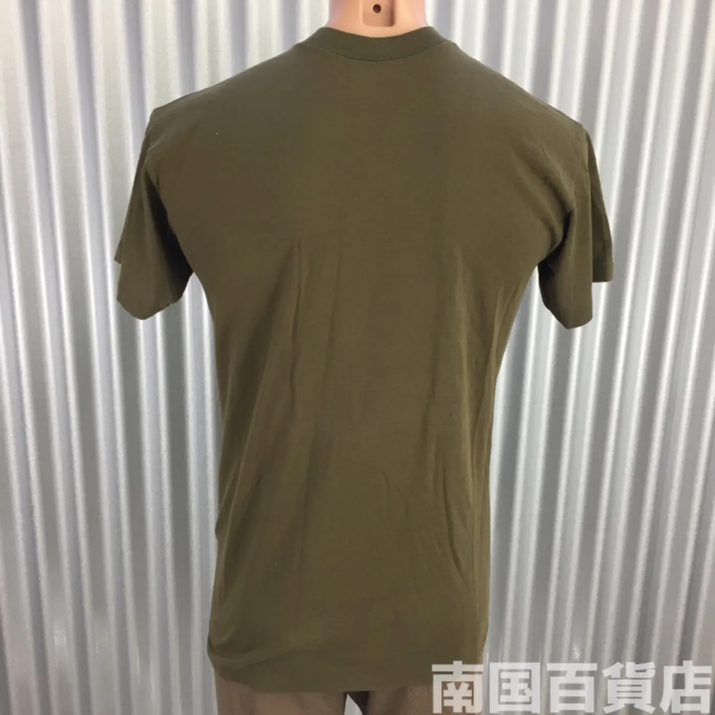 米軍放出品Tシャツ(OD)中古(サイズ不明) 記録写真2