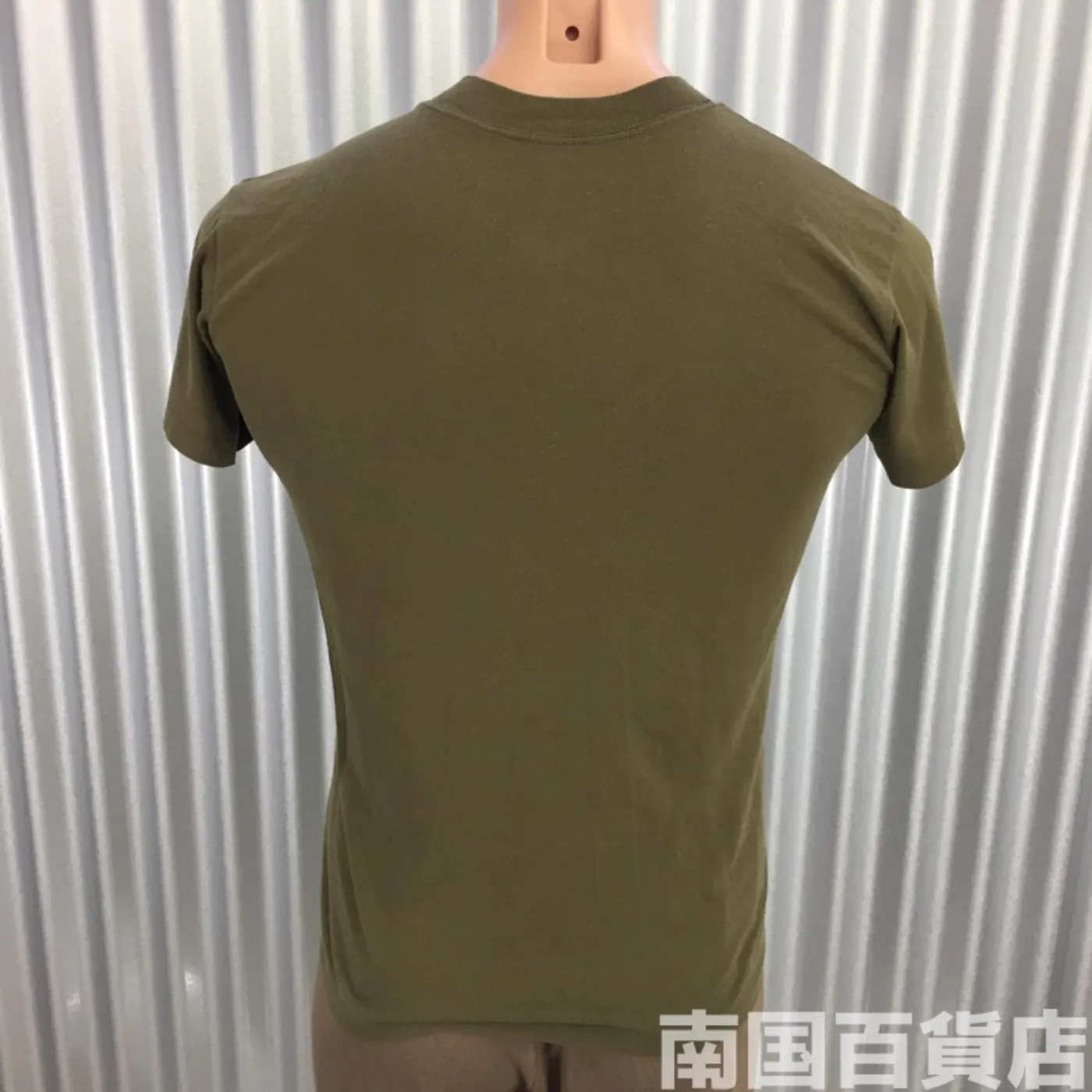 米軍放出品Tシャツ(OD)中古(サイズ不明) 記録写真2
