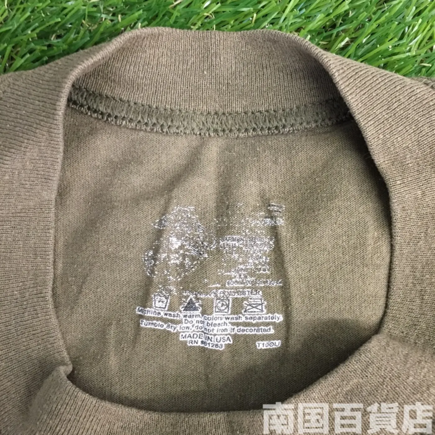 米軍放出品Tシャツ(OD)中古(サイズ不明) 記録写真5