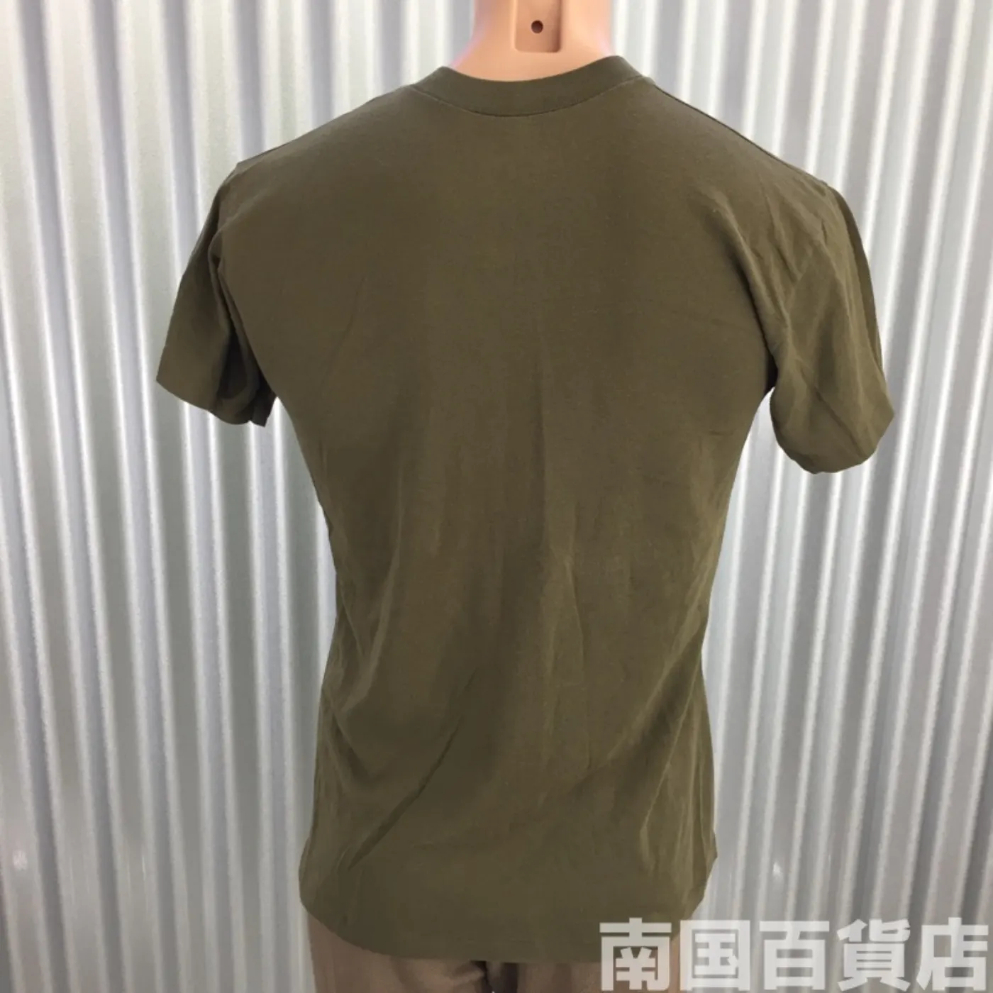 米軍放出品Tシャツ(OD)中古(サイズ不明) 記録写真2
