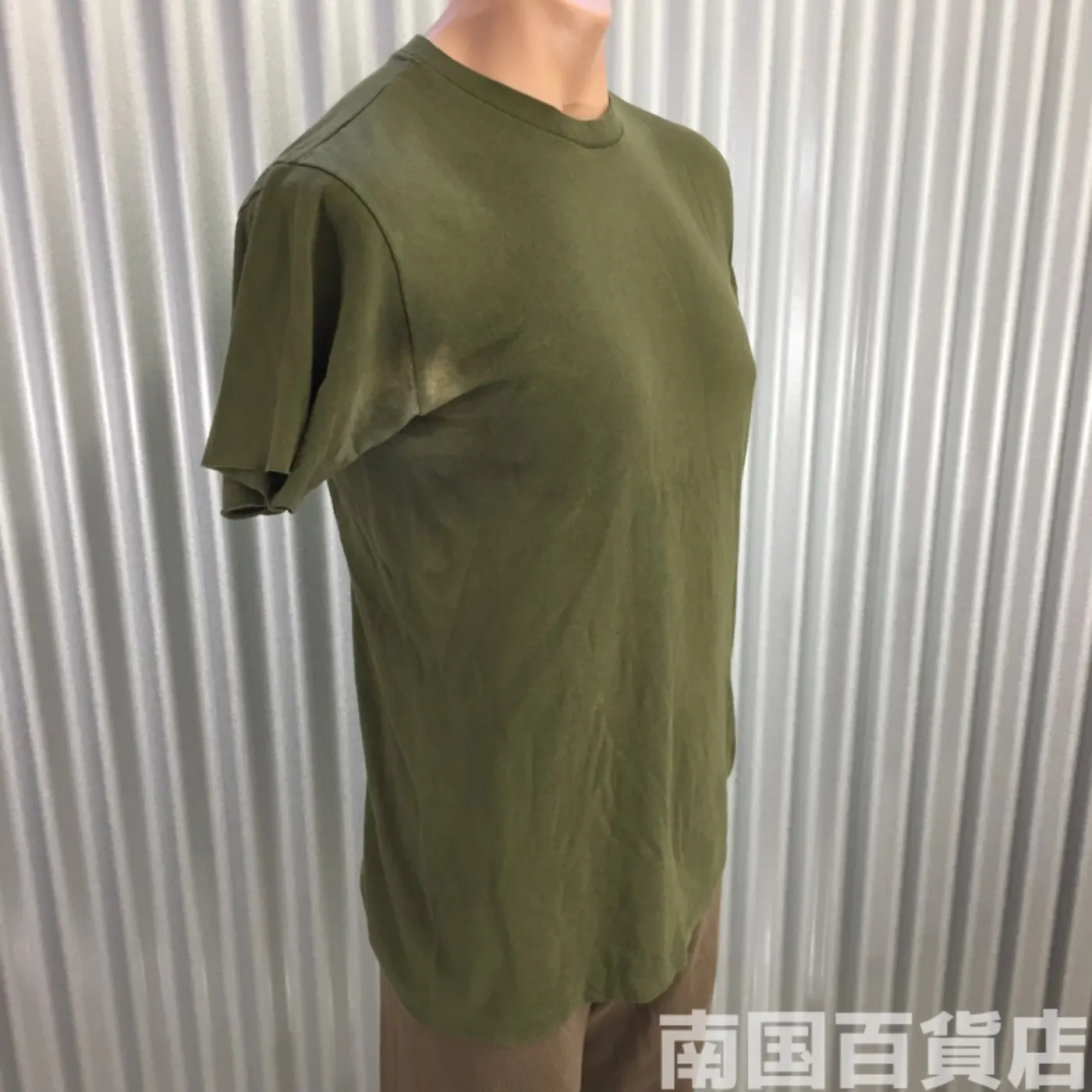 米軍放出品Tシャツ（OD）中古（サイズ不明) 記録写真3