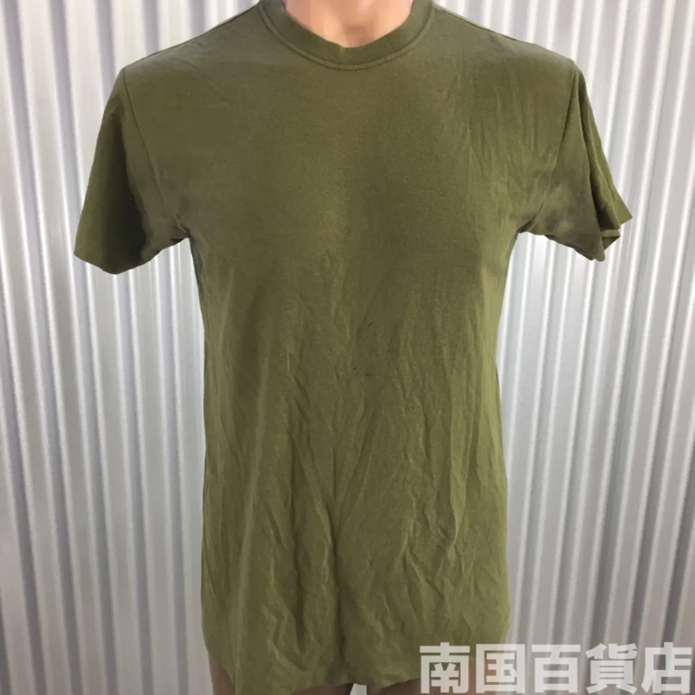 米軍放出品Tシャツ(OD)中古(サイズ不明) 記録写真1