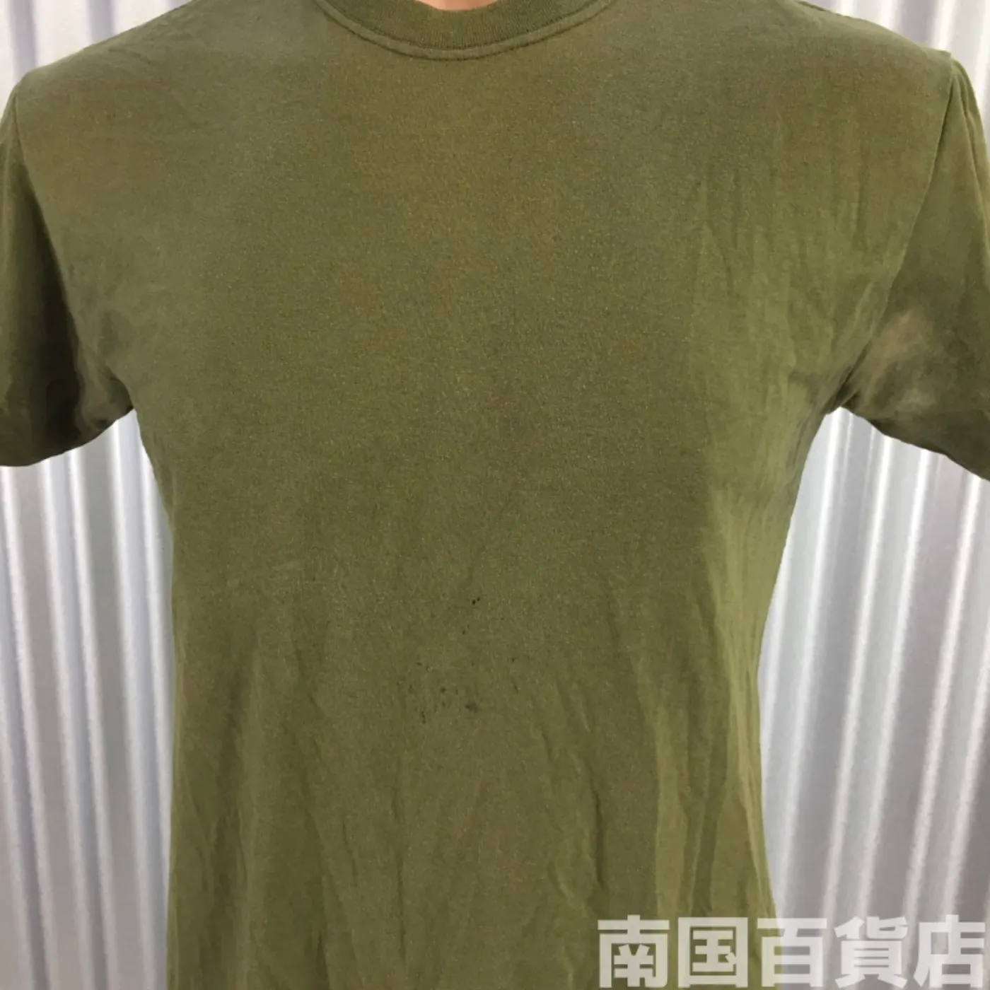 米軍放出品Tシャツ(OD)中古(サイズ不明) 記録写真3