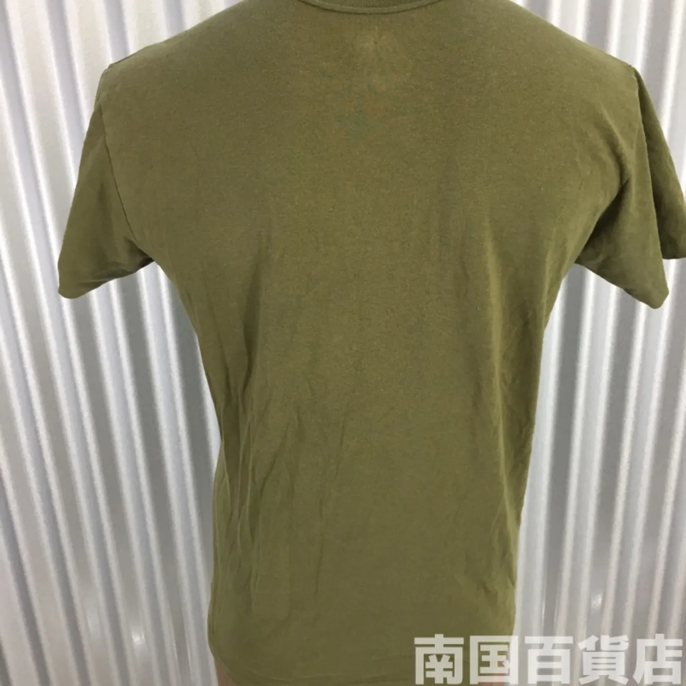 米軍放出品Tシャツ(OD)中古(サイズ不明) 記録写真2