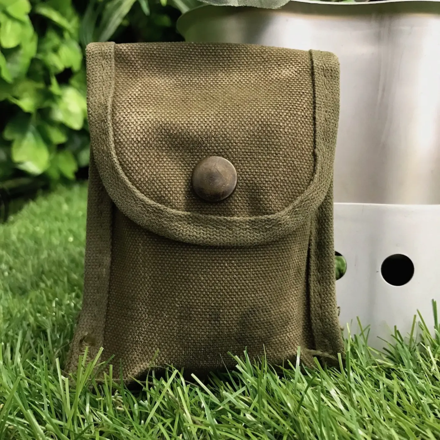 US コットン ポーチ 中古品 記録写真1