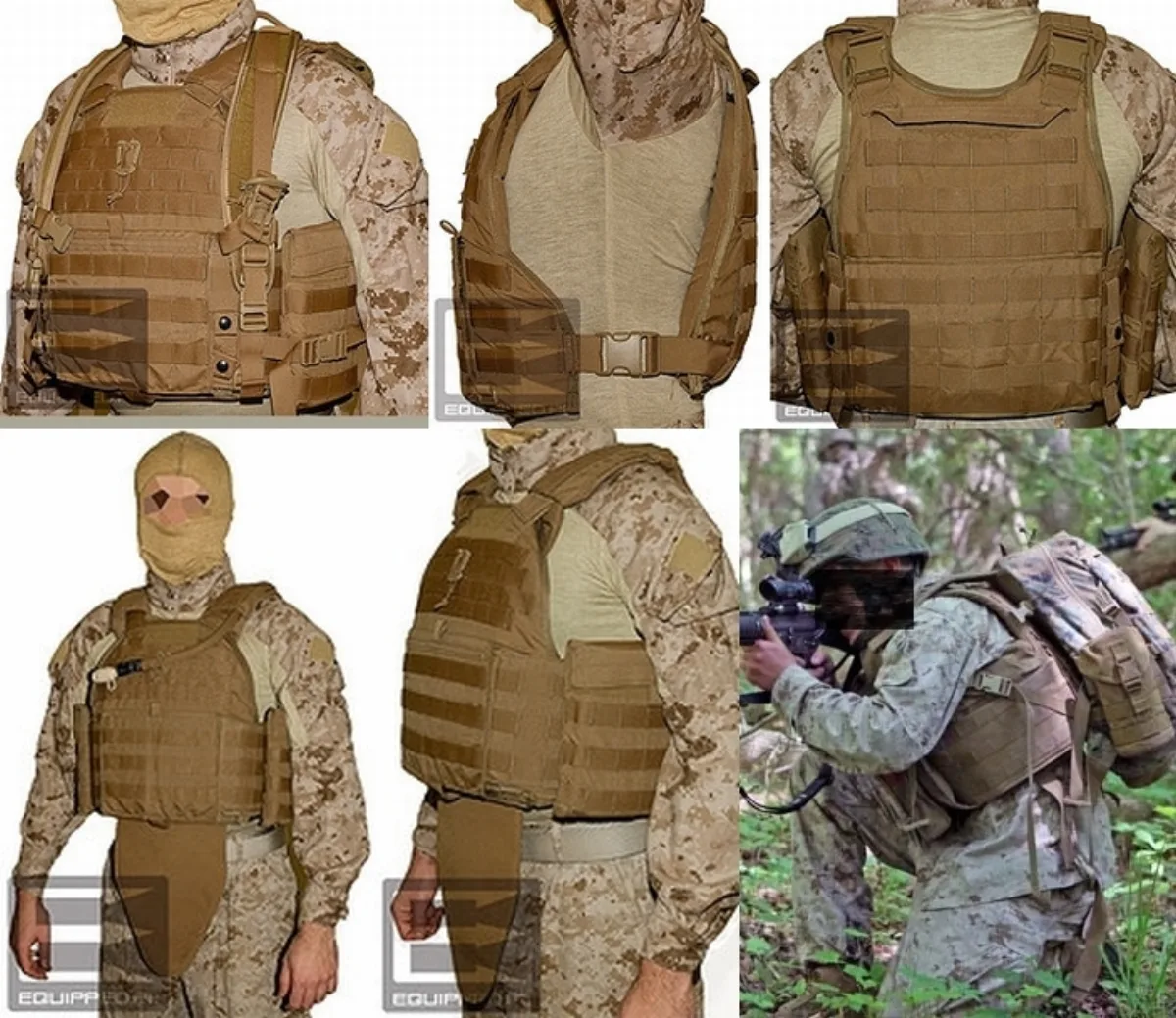 USMC SCALABLE PLATE CARRIER コヨーテセット(M) 新品訳あり 記録写真3