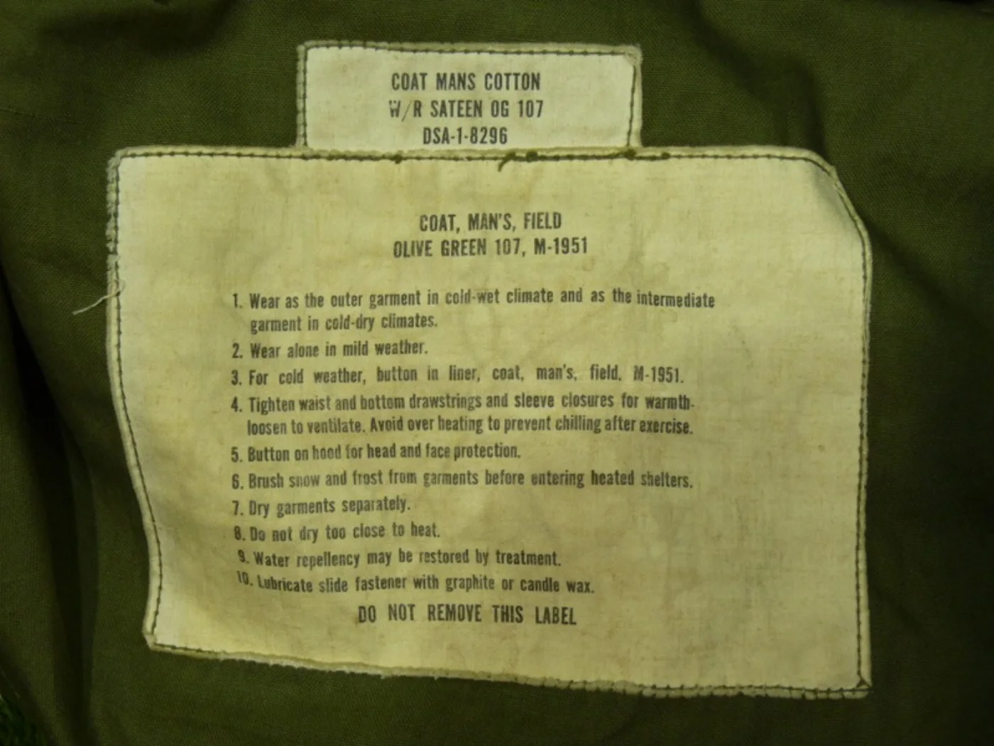 M-1951 フィールドジャケット アルミジップ 中古良品 記録写真7