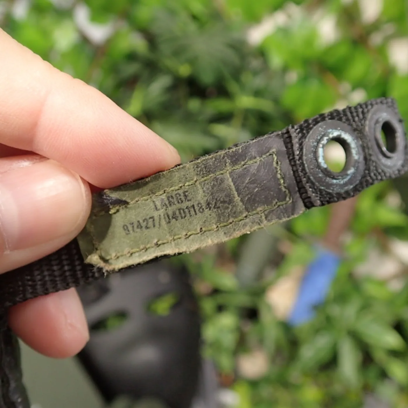 レア USMC ヘルメット 顎紐パーツ ブラック 記録写真5