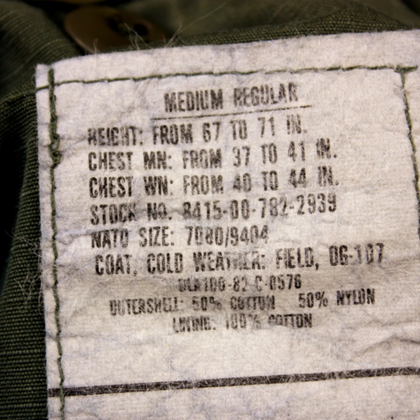 米軍M-65フィールドジャケット OG-107 サイズM-R 記録写真3