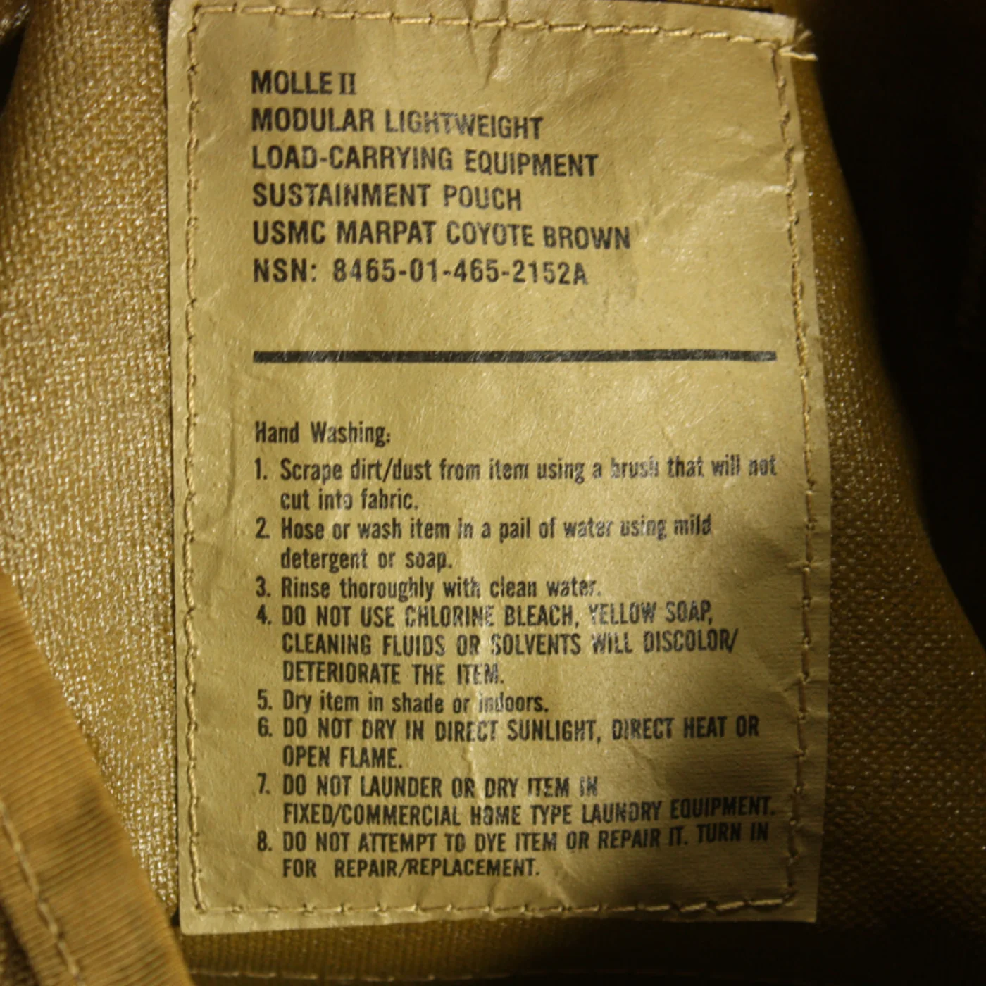 USMC MOLLE II サステインメントポーチ コヨーテブラウン 記録写真3