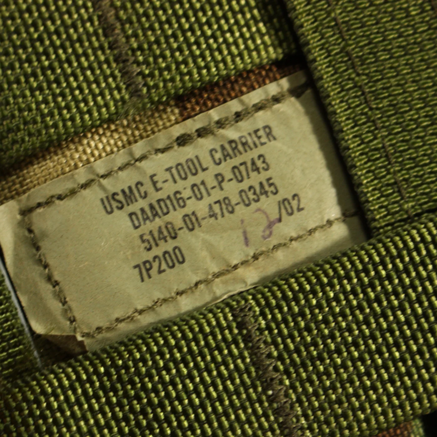 USMC Eツールキャリア(スコップ入れ) ウッドランド迷彩 記録写真3