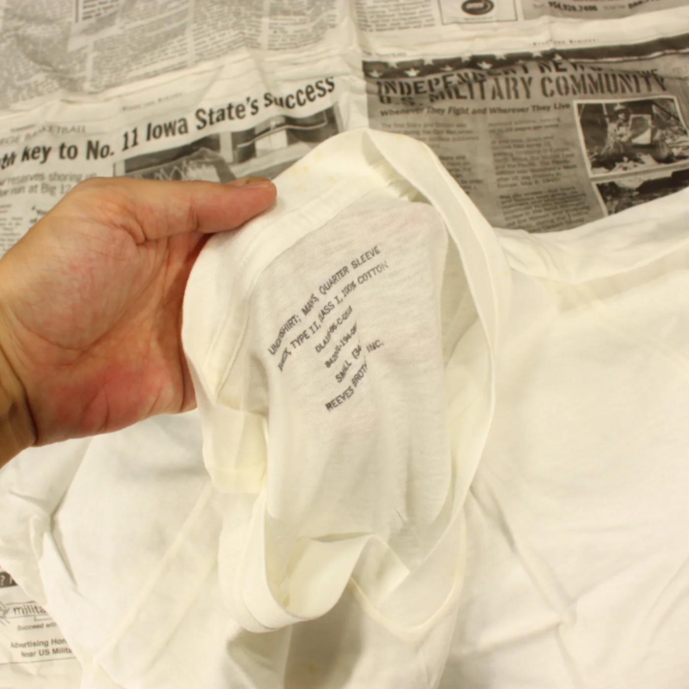 UNDER SHIRT MANS QUARTER SLEEVE V-NECK 2枚セット 記録写真4