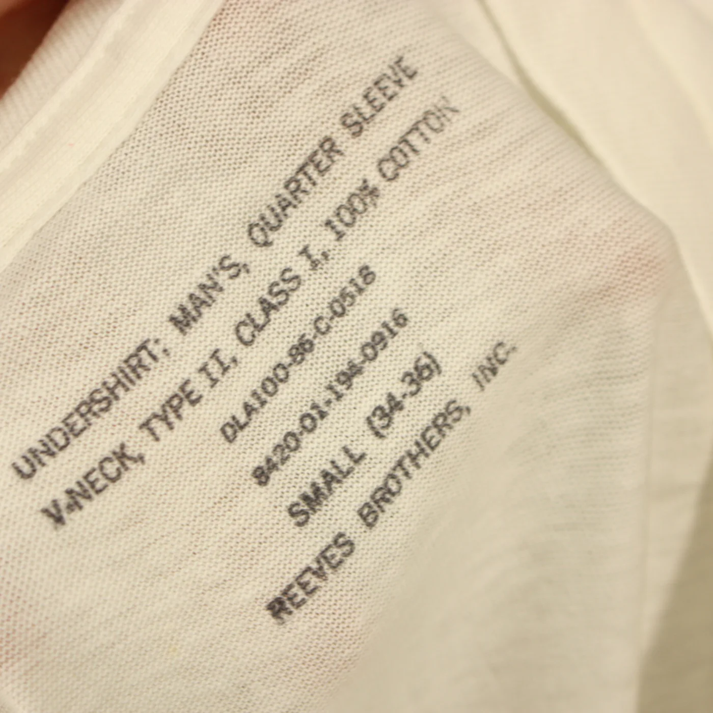 UNDER SHIRT MANS QUARTER SLEEVE V-NECK 2枚セット 記録写真5