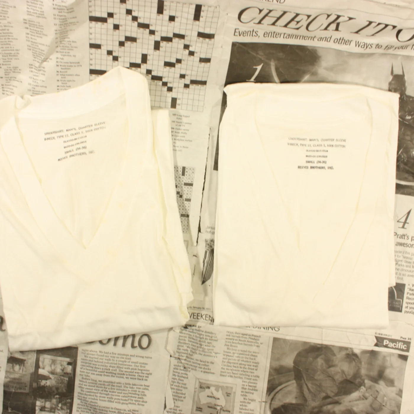 UNDER SHIRT MANS QUARTER SLEEVE V-NECK 2枚セット 記録写真7