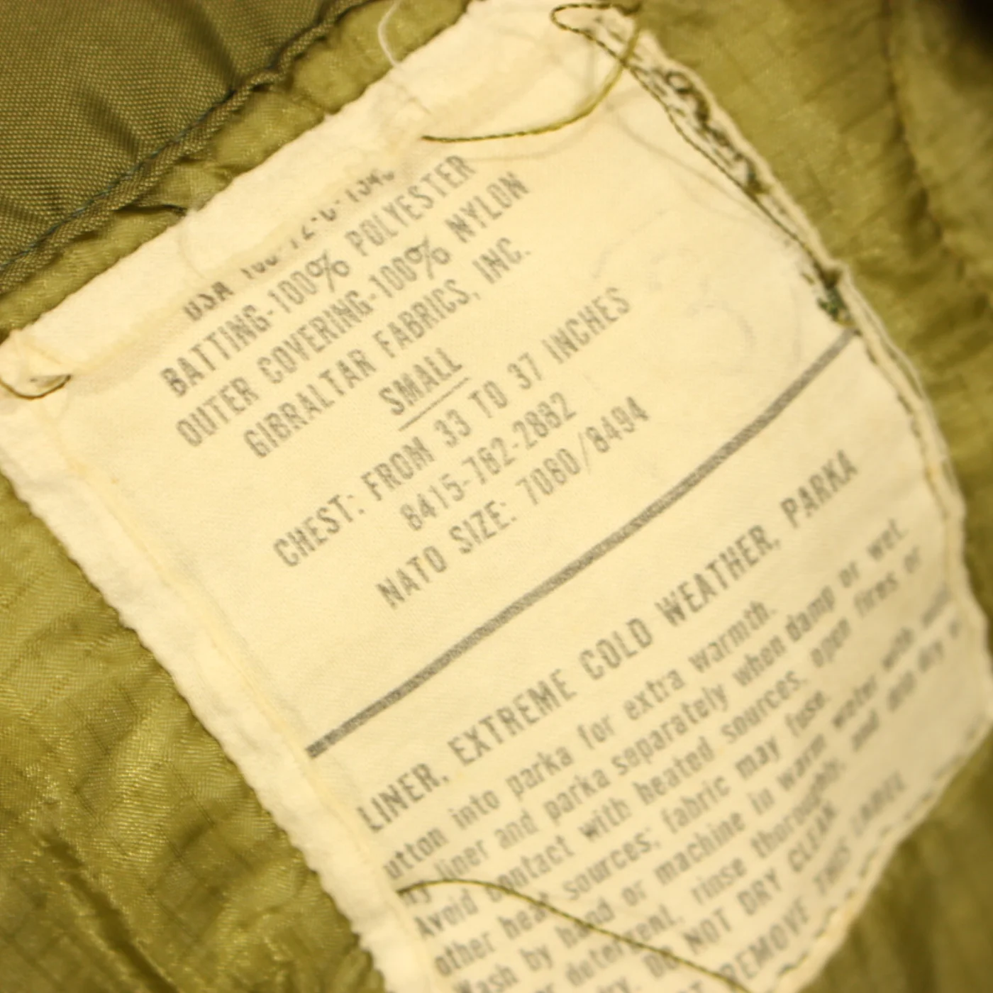 米軍 M-65 フィールドコート ライナー付き Sサイズ 記録写真4
