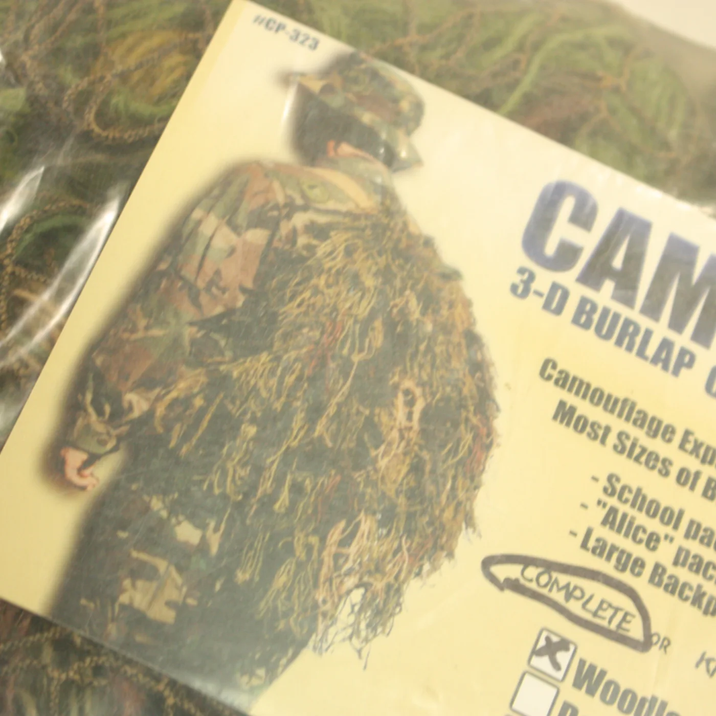 CAMO-PACK 3Dバーラップ カモフラージュネット ウッドランド 新品未開封 記録写真4
