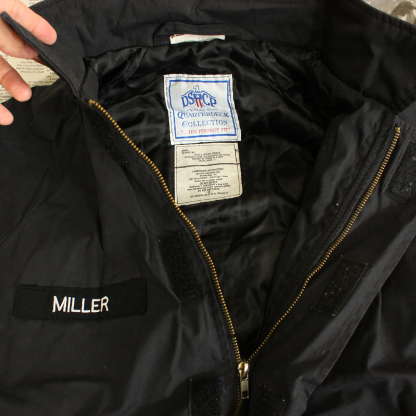 US NAVY ブラックワークジャケット 階級章・ネームテープ付き M-XL 記録写真2