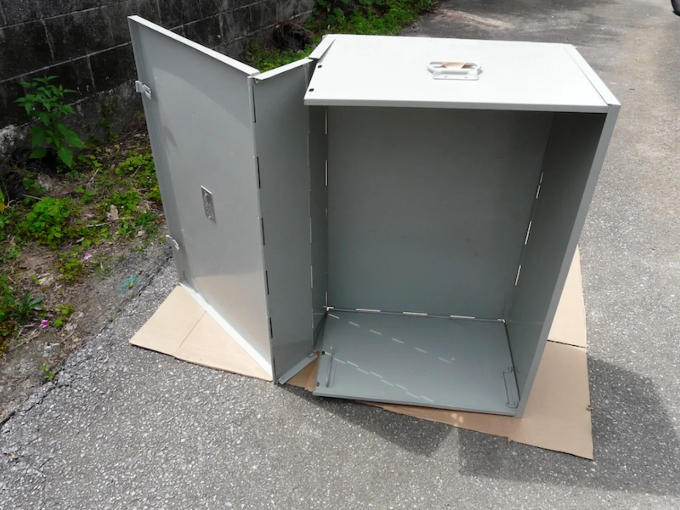 米軍実物 スチール製 折りたたみ収納ボックス 87.5×56.5cm 記録写真8