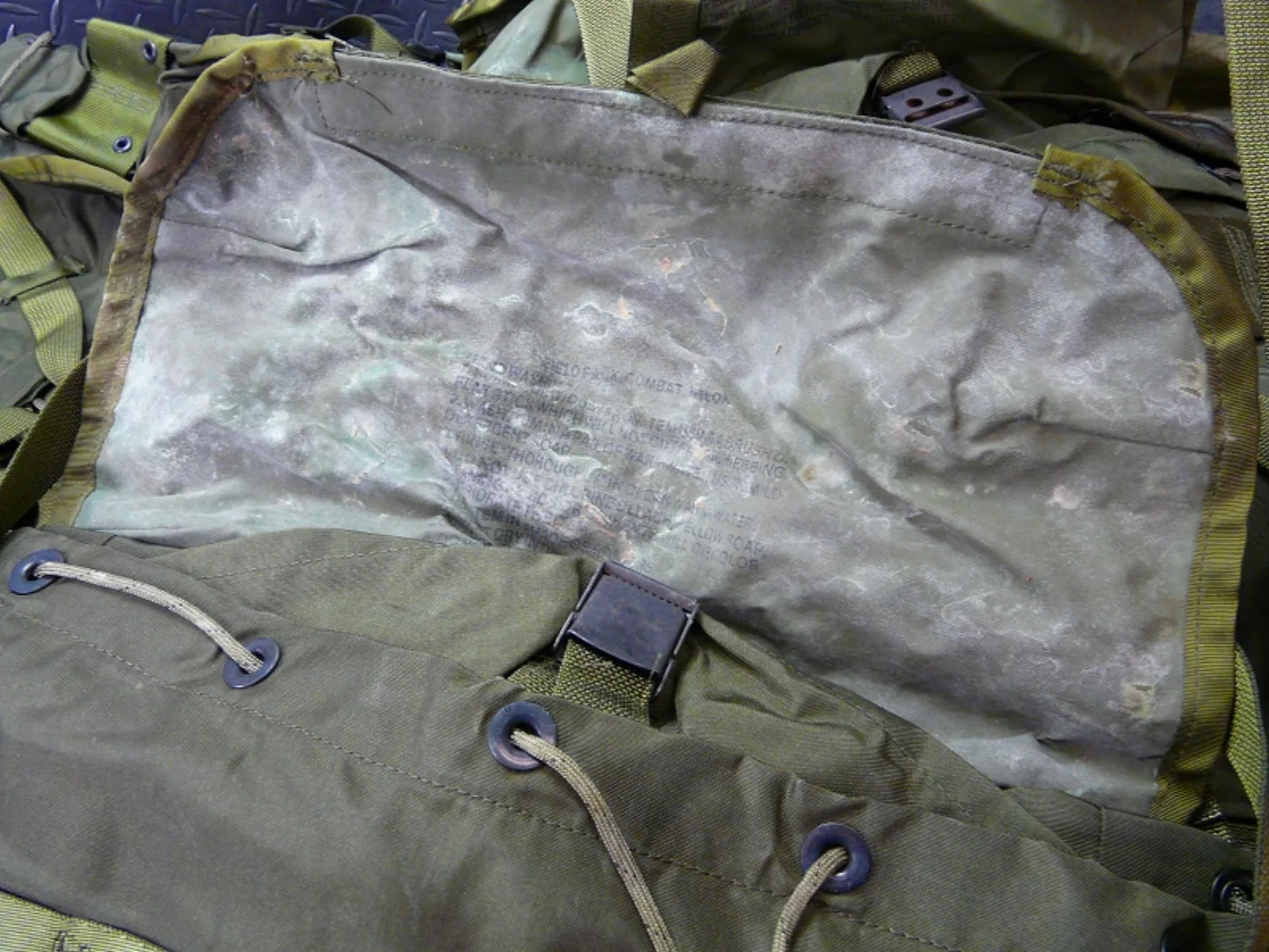 米軍実物 アリスパック ショルダー付 LC-1 OD 防水パック付き デッドストック 記録写真2