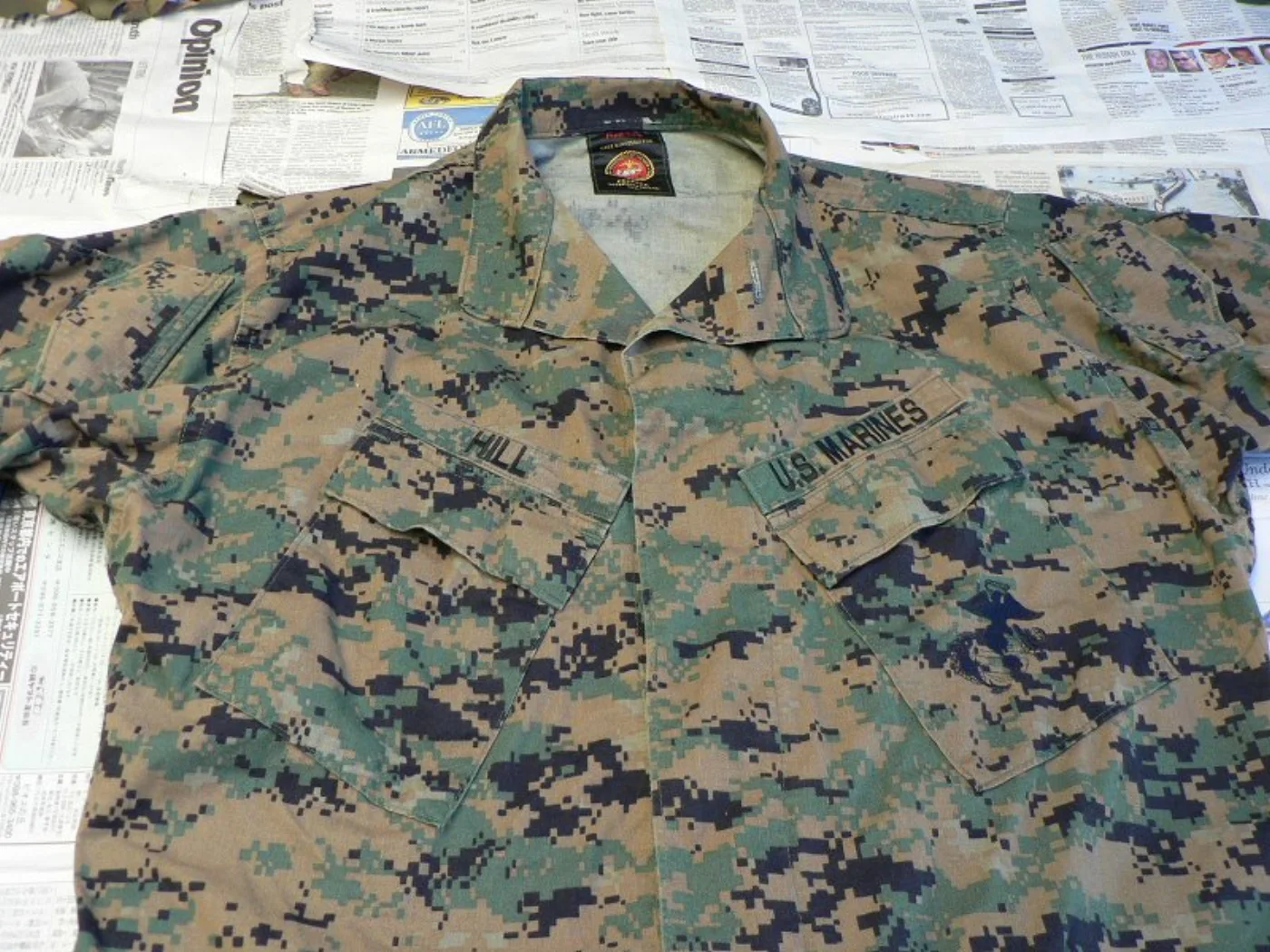 USMC マーパット ウッドランド ブラウス M-R 実名記名入り 記録写真5