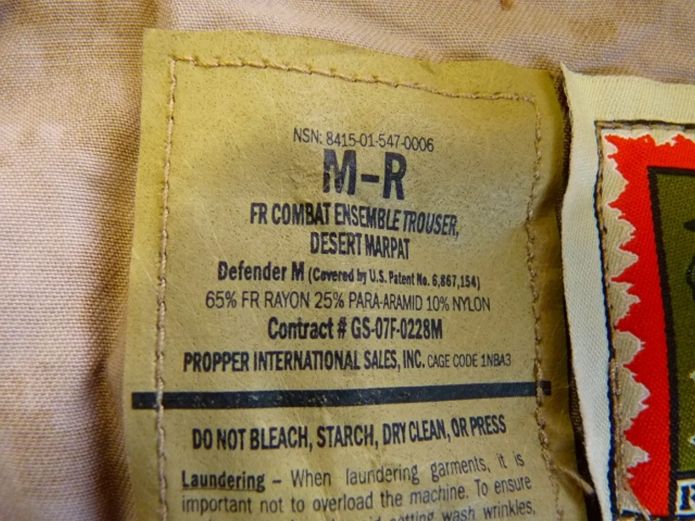 USMC マーパットデザート 難燃FR戦闘パンツ M-R 極上品 記録写真7
