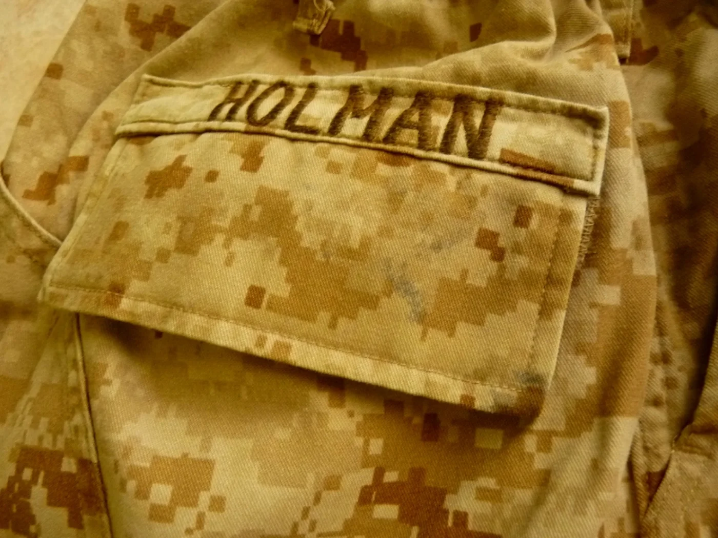 USMC マーパット デザート パンツ L-L 実物 「HOLMAN」名入り 記録写真7