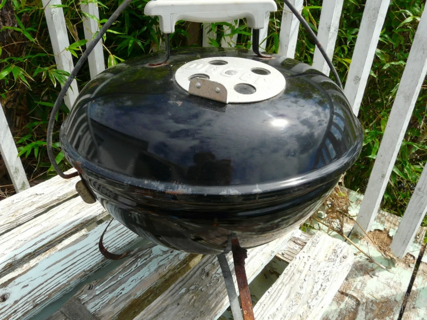 米軍住宅で使われたWeber製BBQグリル プラスチックハンドル Sサイズ 記録写真2