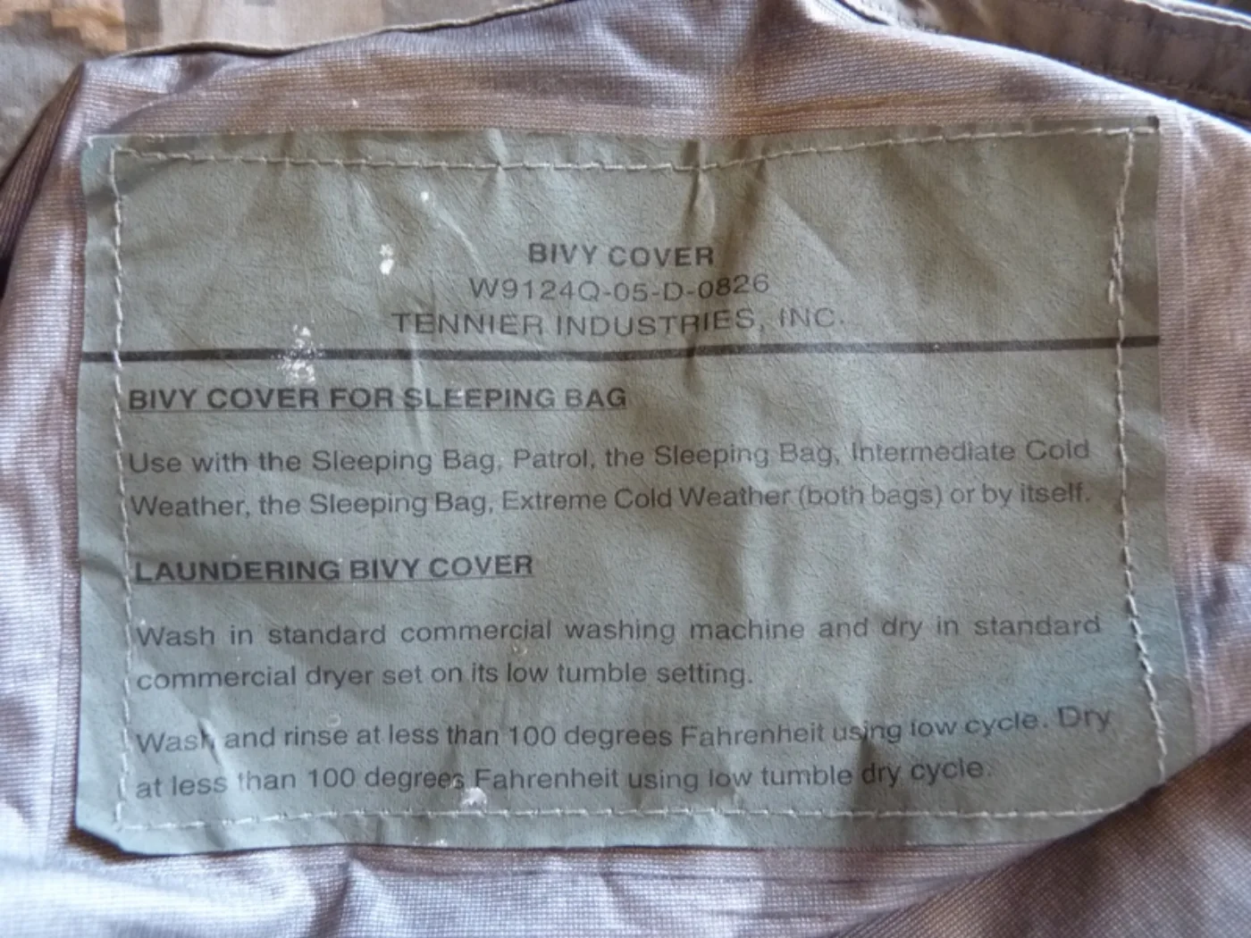 ミリタリーショップ 南国百貨店.COM|沖縄 ACU BIVY COVER ゴアテックス寝袋カバー [Q-1158] - 記録写真6