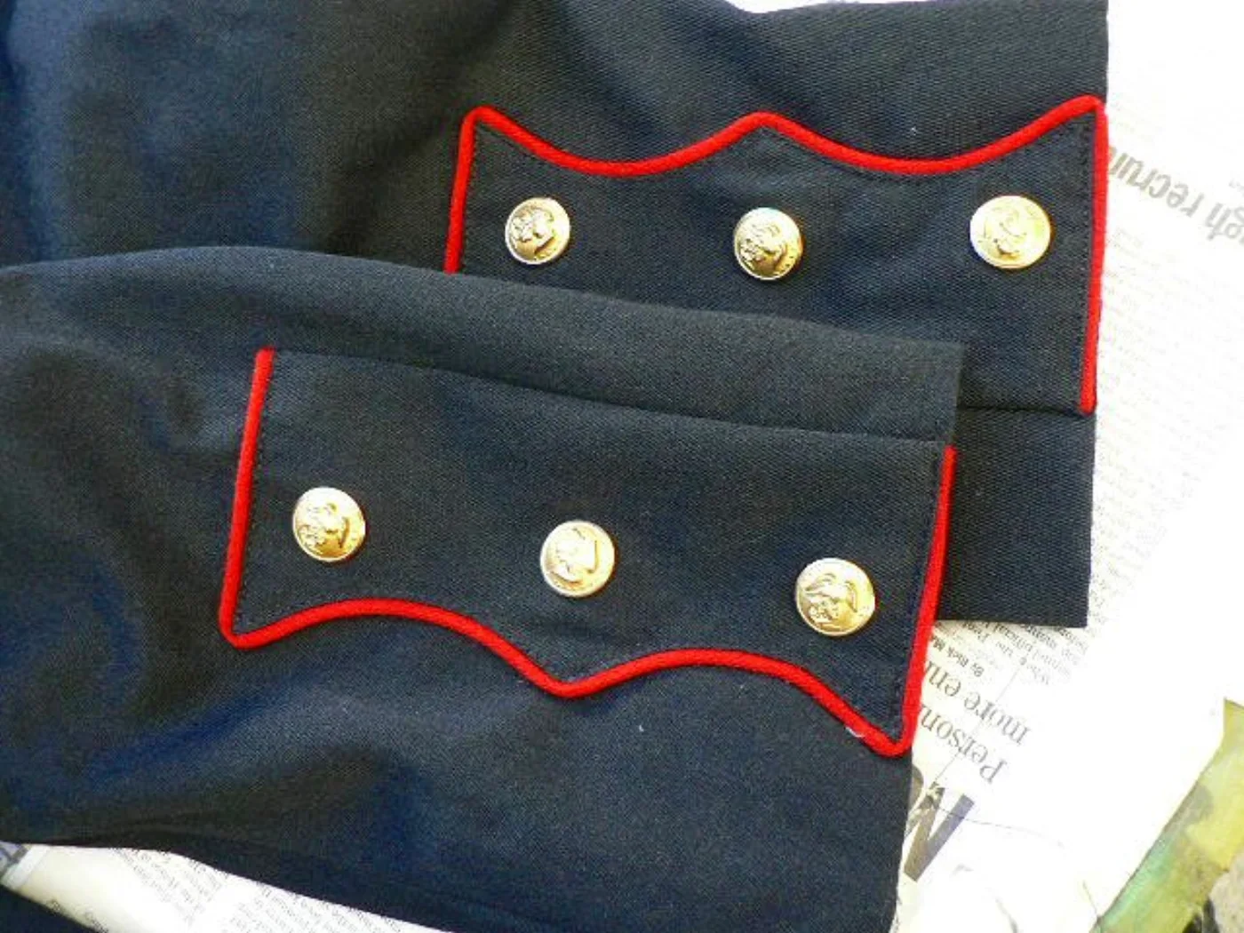 USMC ドレスブルー 礼装コート 赤パイピング 金ボタン 記録写真7