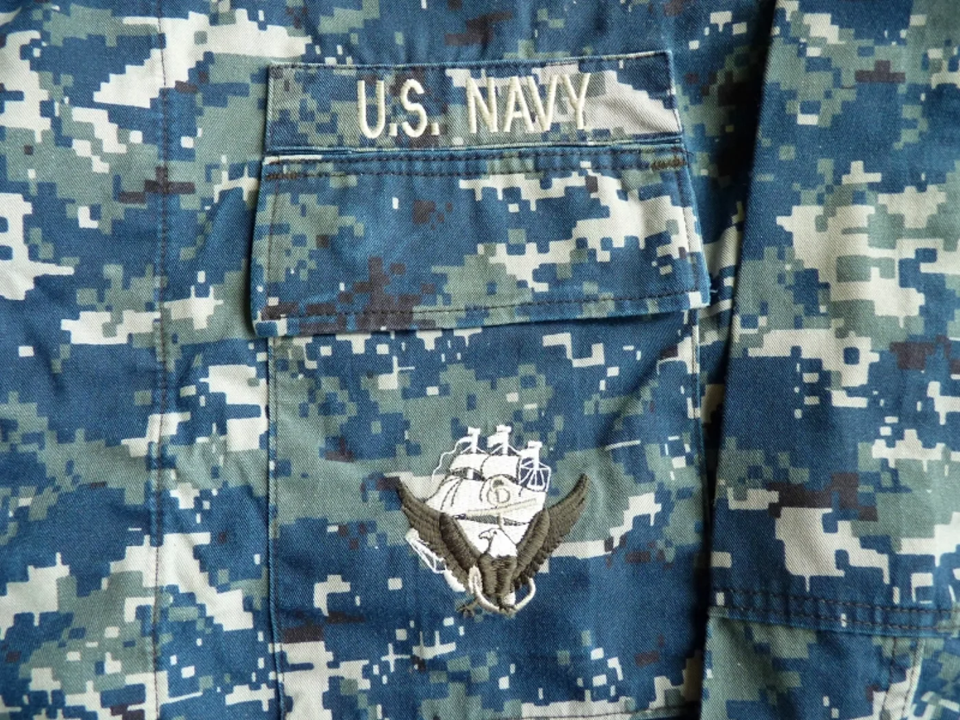 US NAVY NWU タイプI ブルーデジタル迷彩 上下セット(L-R) 記録写真4