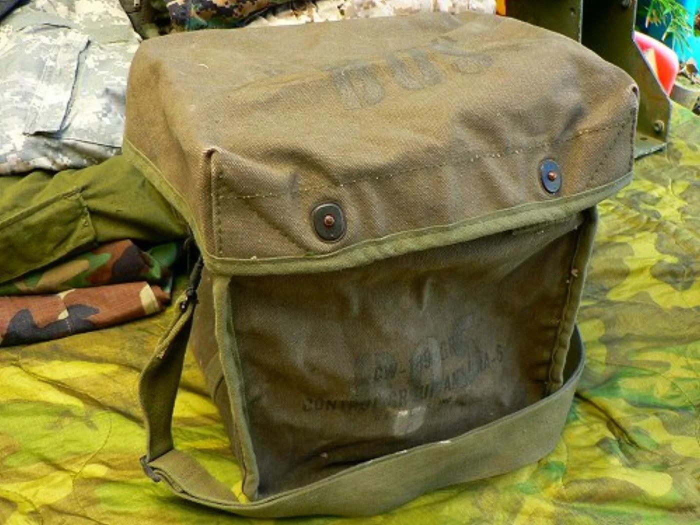 米軍 コットン製 ショルダーバッグ「AN/GRA-6」無線遠隔操作器 収納袋 記録写真6