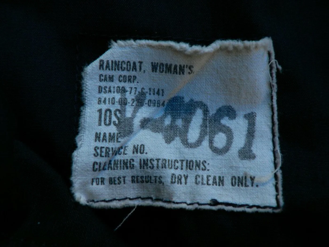ミリタリーショップ 南国百貨店.COM|沖縄 RAINCOAT WOMANS 77年製 [H-229] - RAINCO 記録写真2