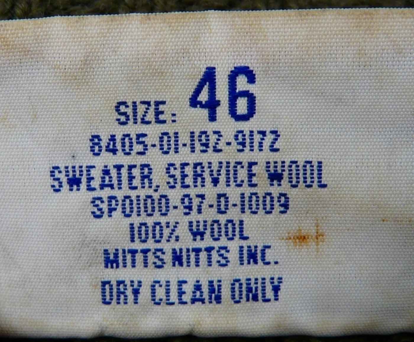 ミリタリーショップ 南国百貨店.COM|沖縄 100% WOOL セーター ARMY 46 [ZZ H-381] - 1 記録写真8