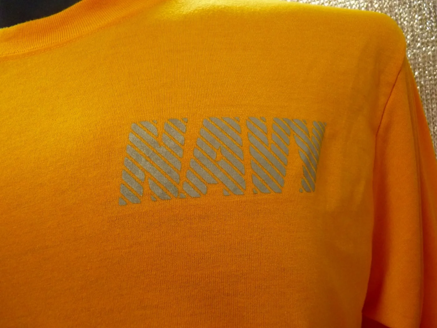 U.S.NAVY 長袖トレーニングシャツ ゴールド Lサイズ 記録写真3