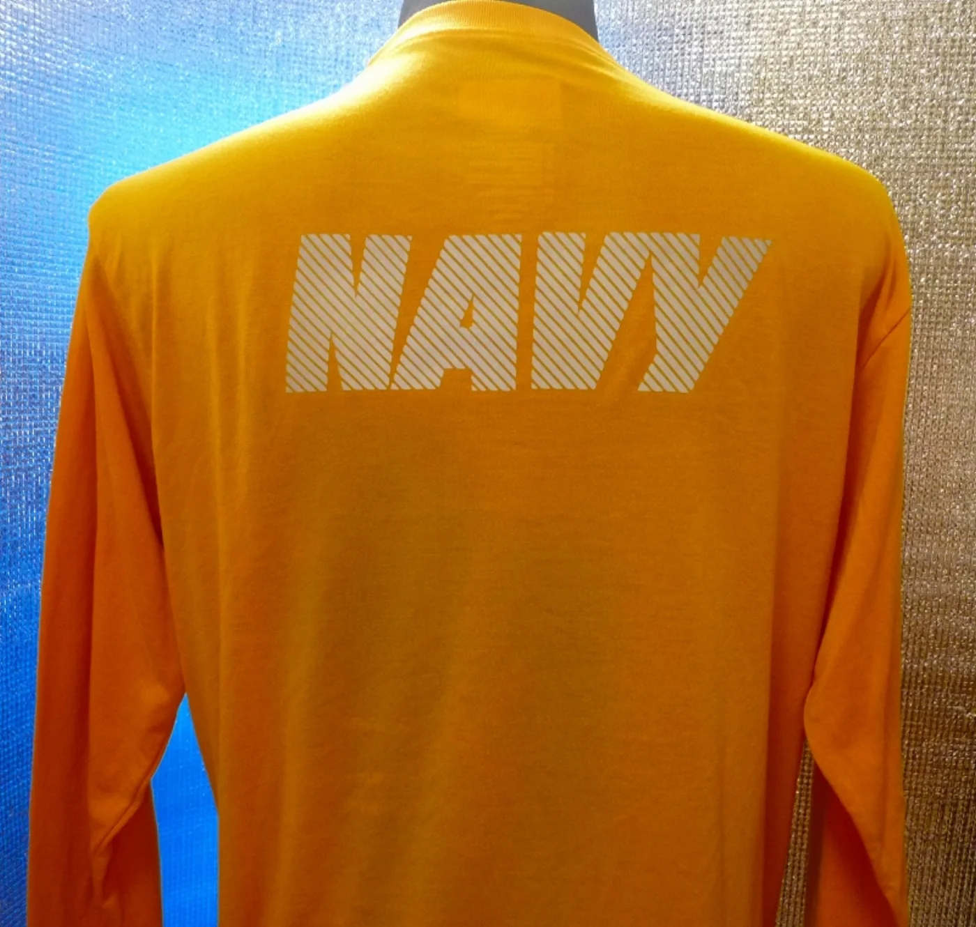 U.S.NAVY 長袖トレーニングシャツ ゴールド Lサイズ 記録写真4